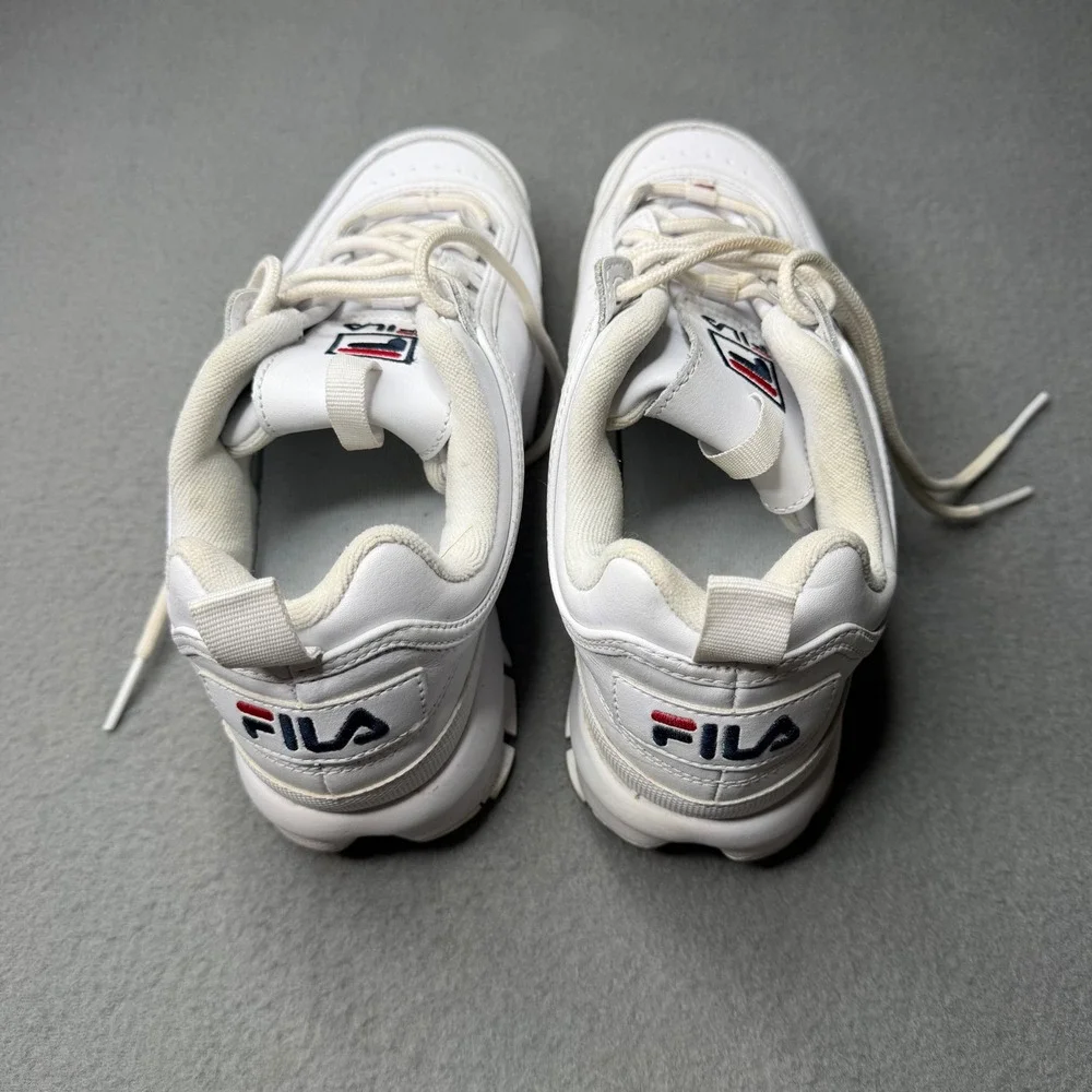 Fila Disruptor II Premium Women 9 White Chunky Platform Sneakers 5FM00002-125
